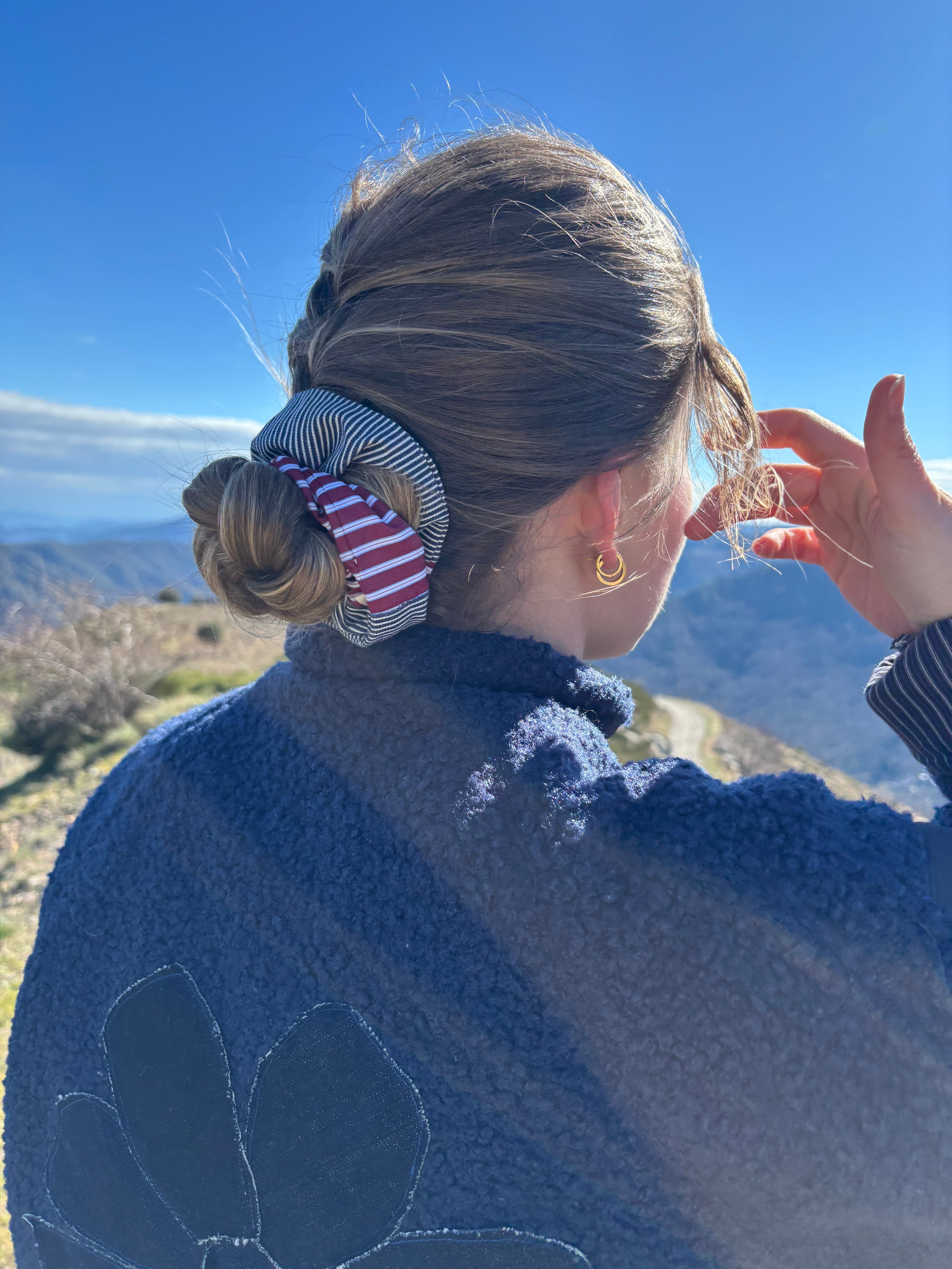Le Chouchou rayé bleu et bordeaux