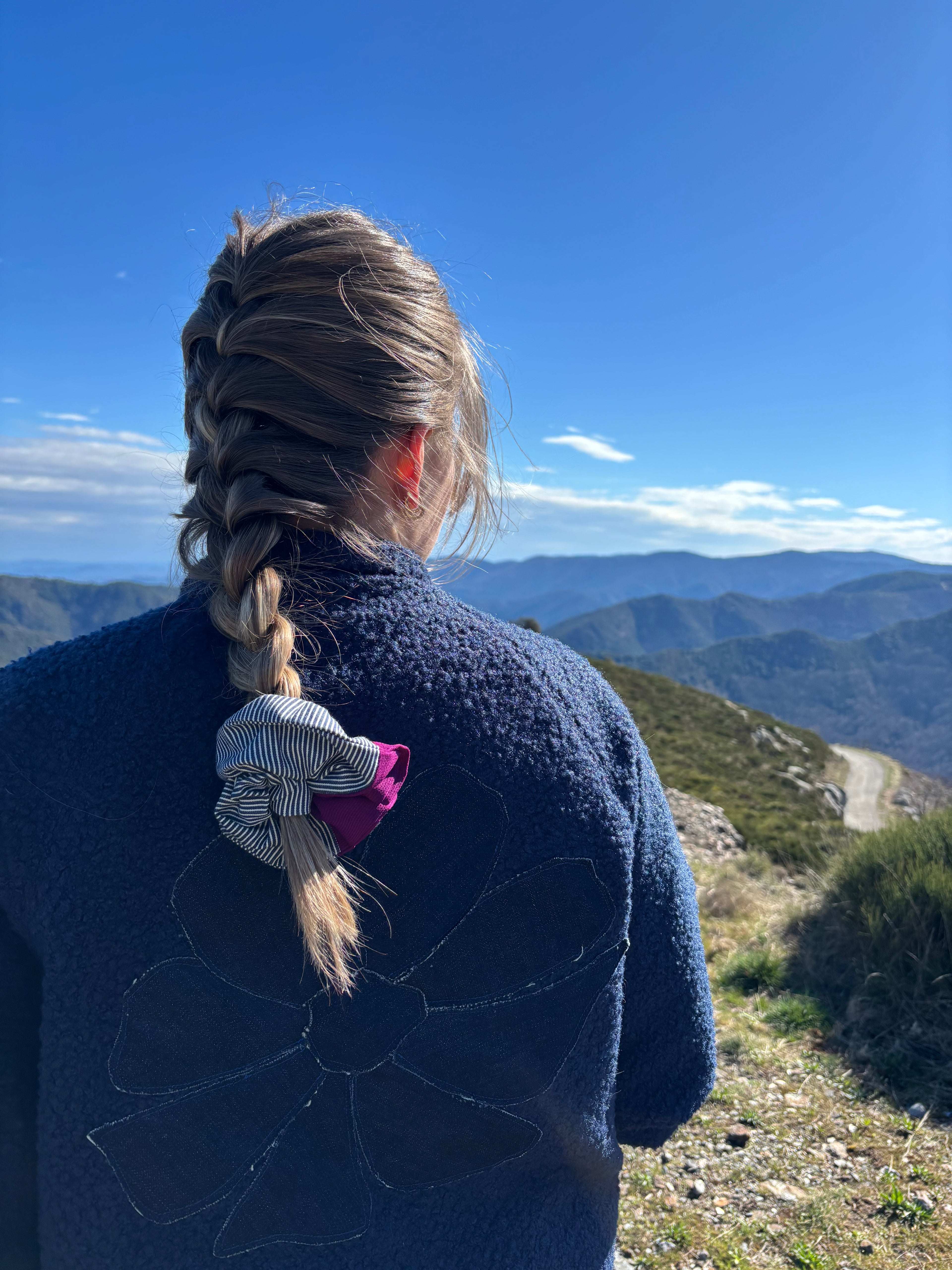 Chouchou rayé et fuchsia