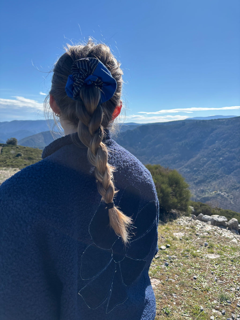 Le Chouchou bleu rayé bleu foncé