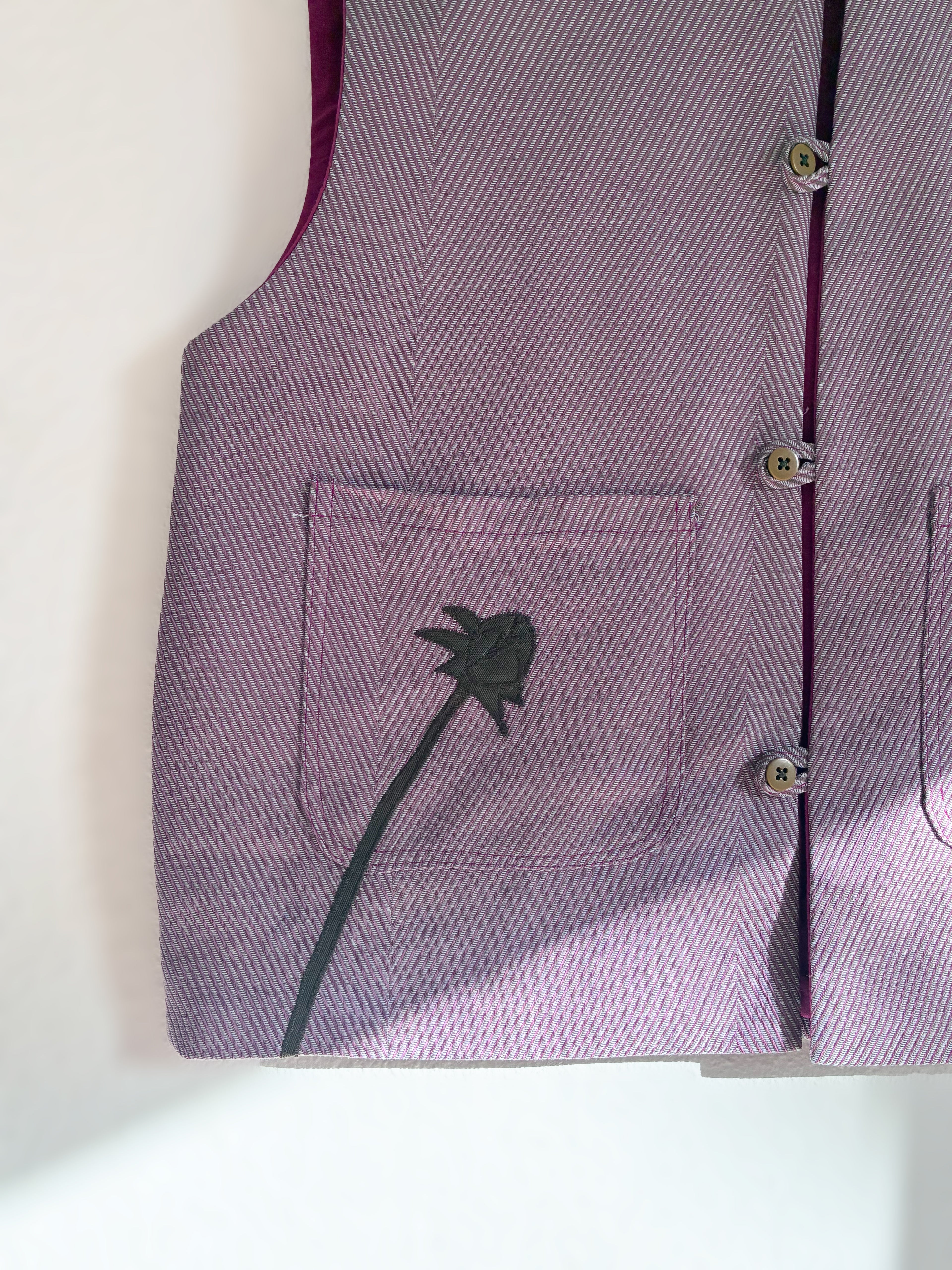 La Veste Sans Manche Rayée Violet