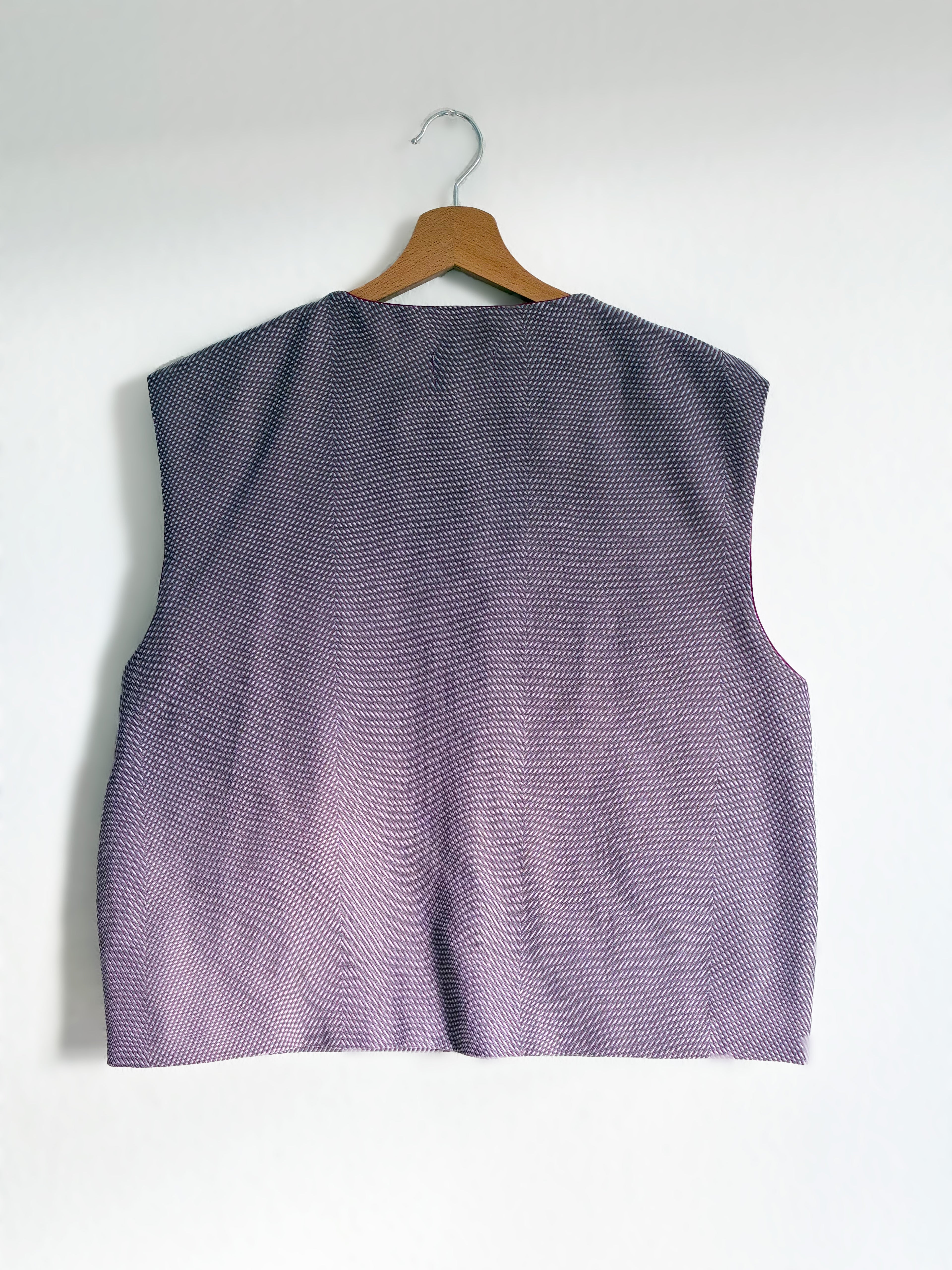 La Veste Sans Manche Rayée Violet