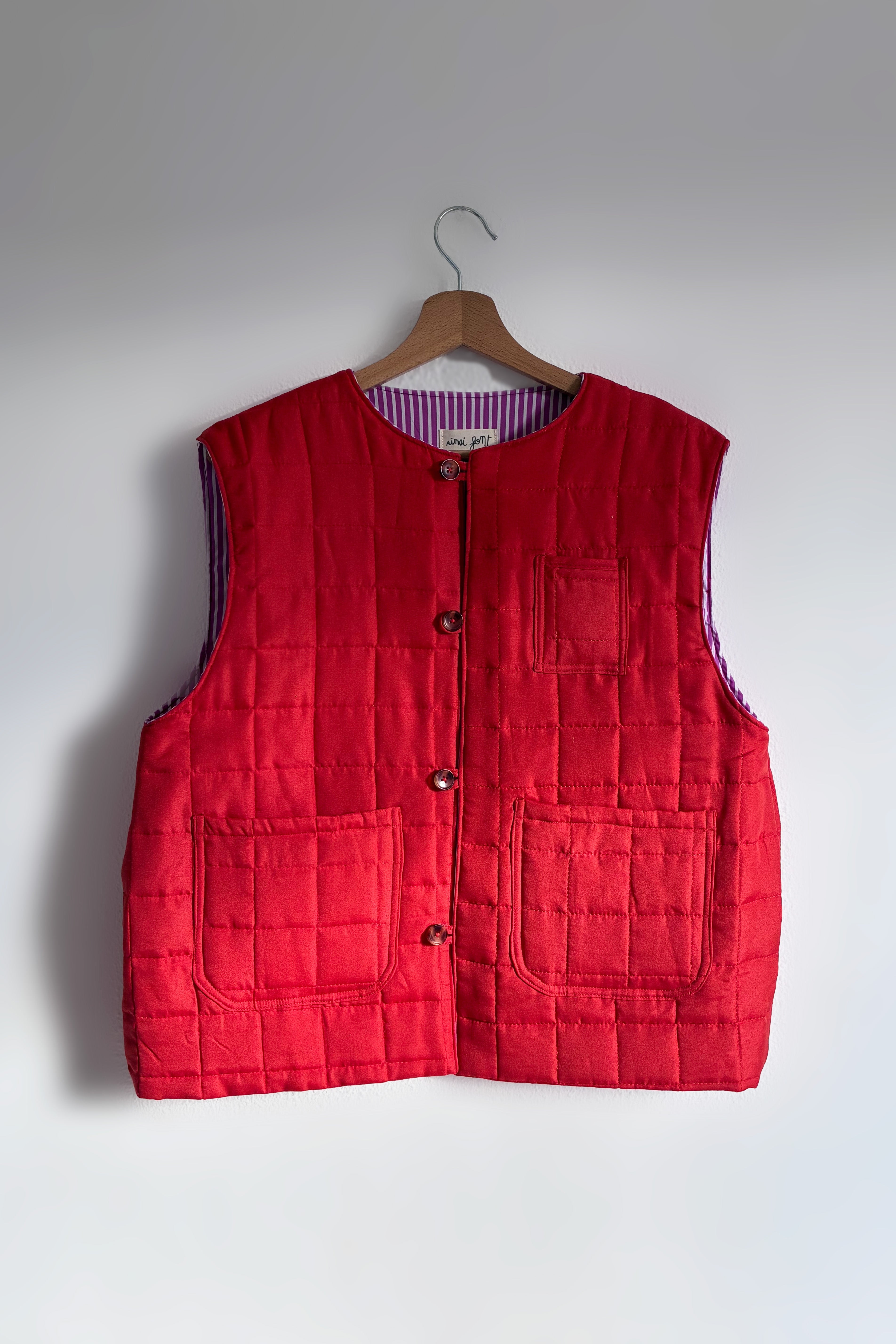 La Veste Sans Manche Orange Doublée