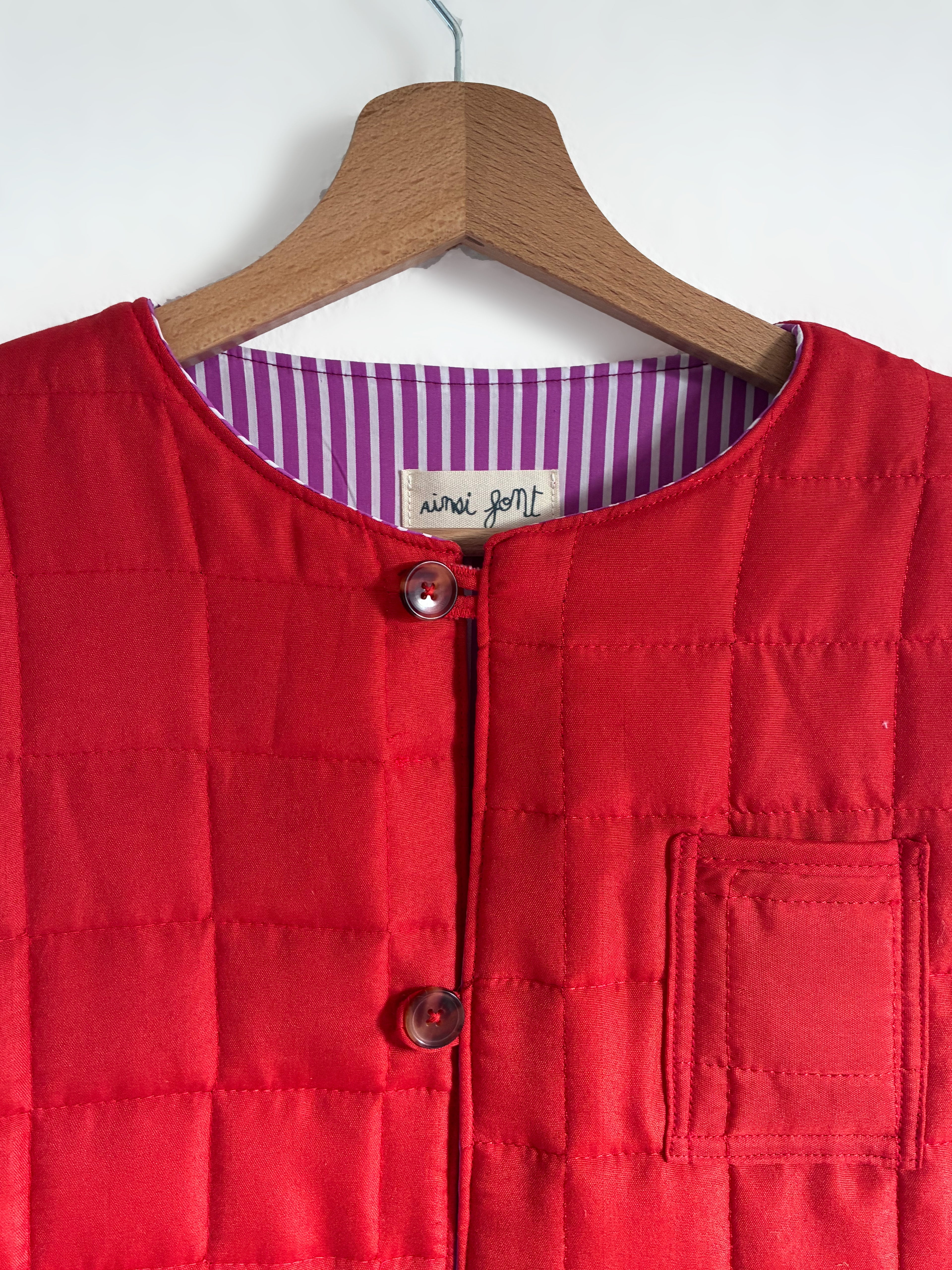 La Veste Sans Manche Orange Doublée