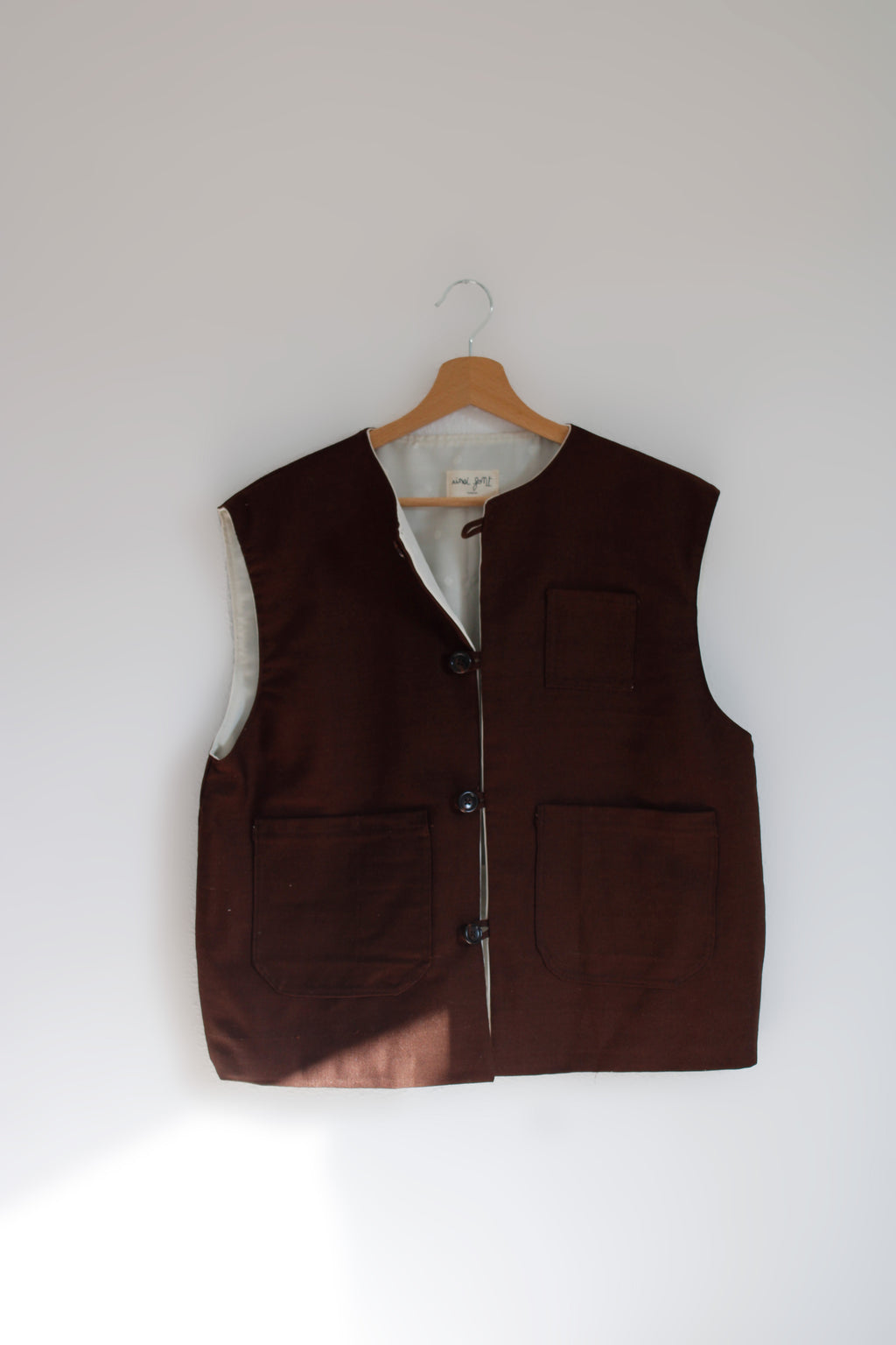 La Veste sans manches Marron