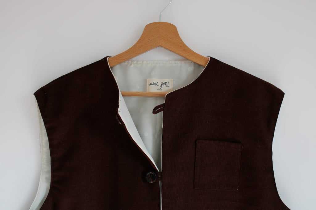 La Veste sans manches Marron