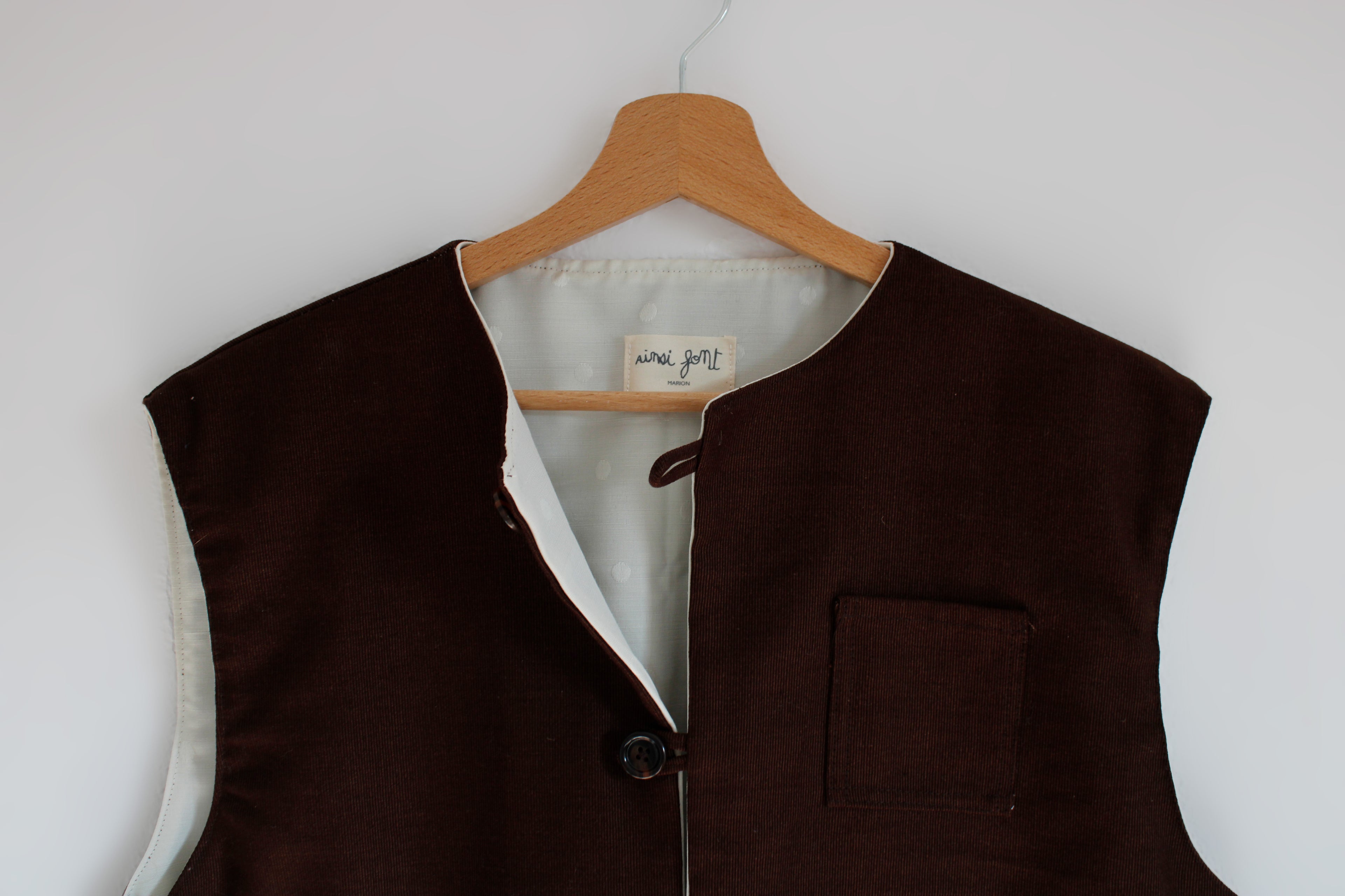 La Veste Sans Manche Marron